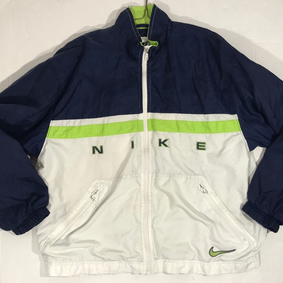 Nike Other - Boys Nike zip up jacket white/blue/green med 8-10